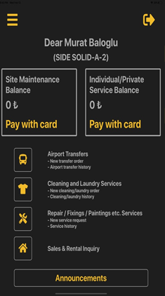 Balance & Payment Screen